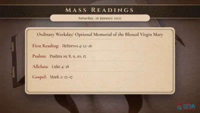 Daily Mass Readings – Saturday, 16 January 2027