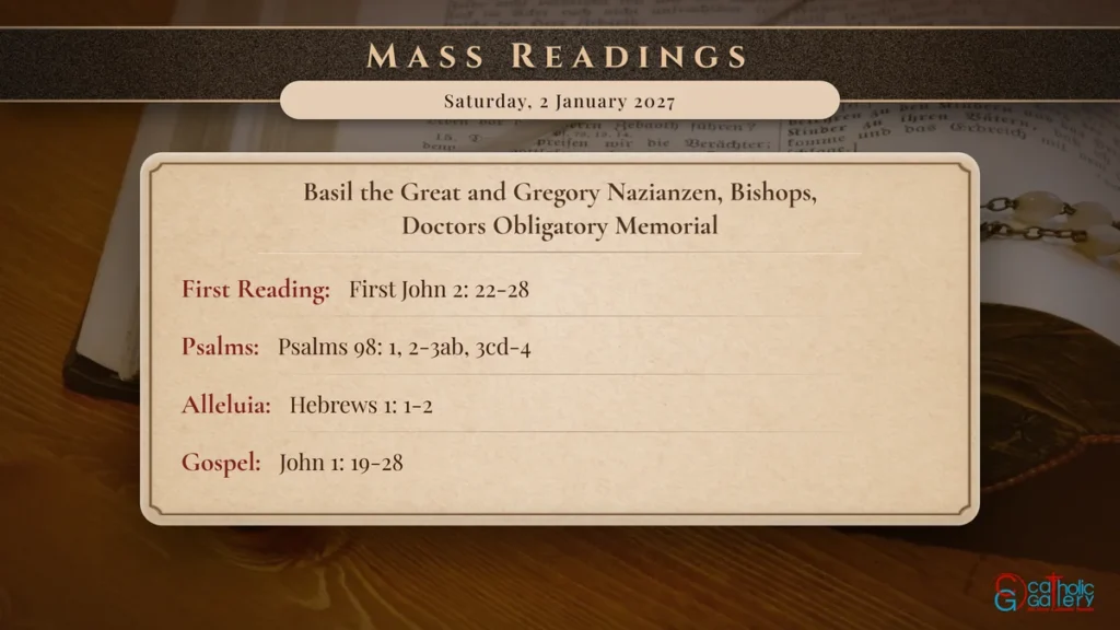Daily Mass Readings Scripture Card – Saturday, 2 January 2027
