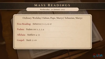 Daily Mass Readings – Wednesday, 20 January 2027