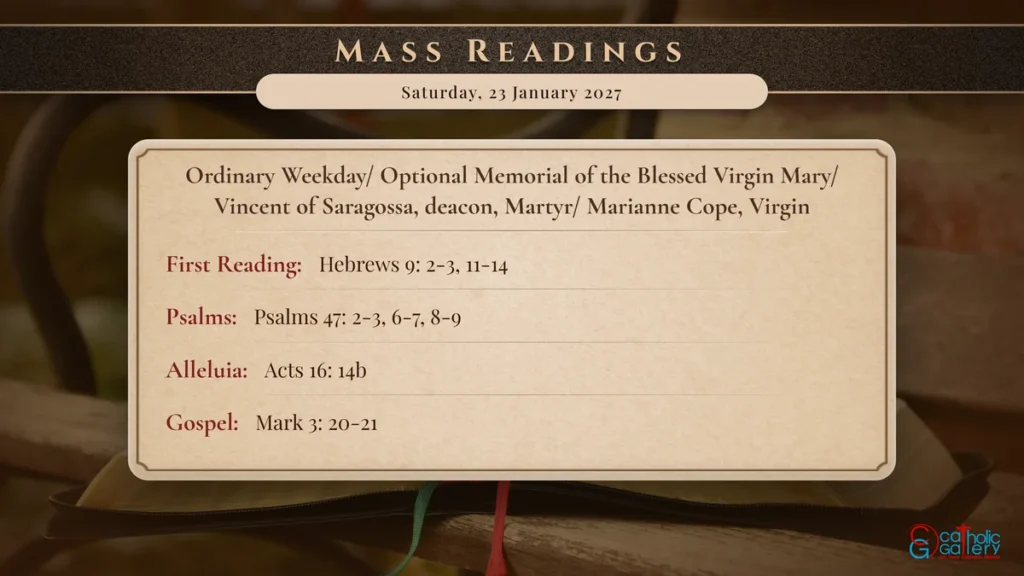 Daily Mass Readings Scripture Card – Saturday, 23 January 2027