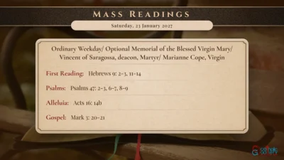 Daily Mass Readings – Saturday, 23 January 2027