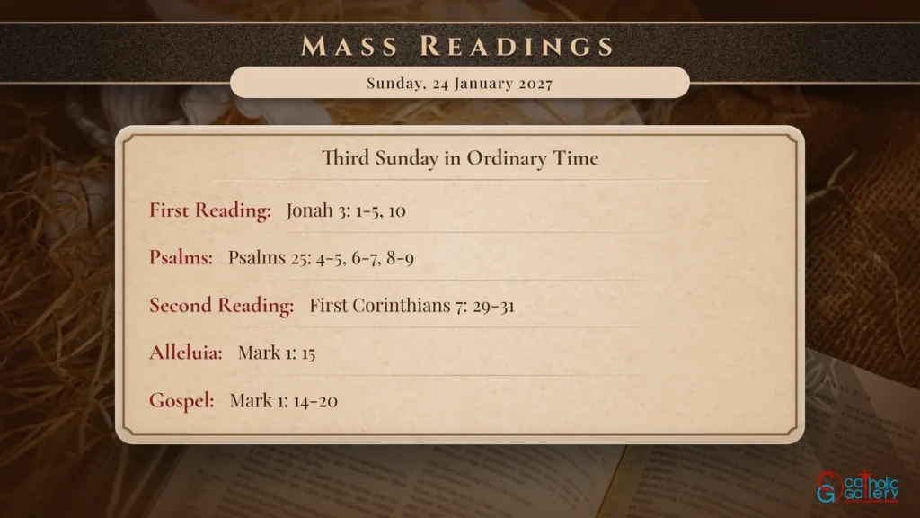 Daily Mass Readings Scripture Card – Sunday, 24 January 2027