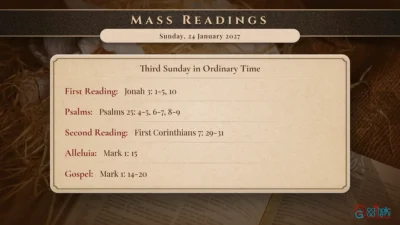 Daily Mass Readings – Sunday, 24 January 2027