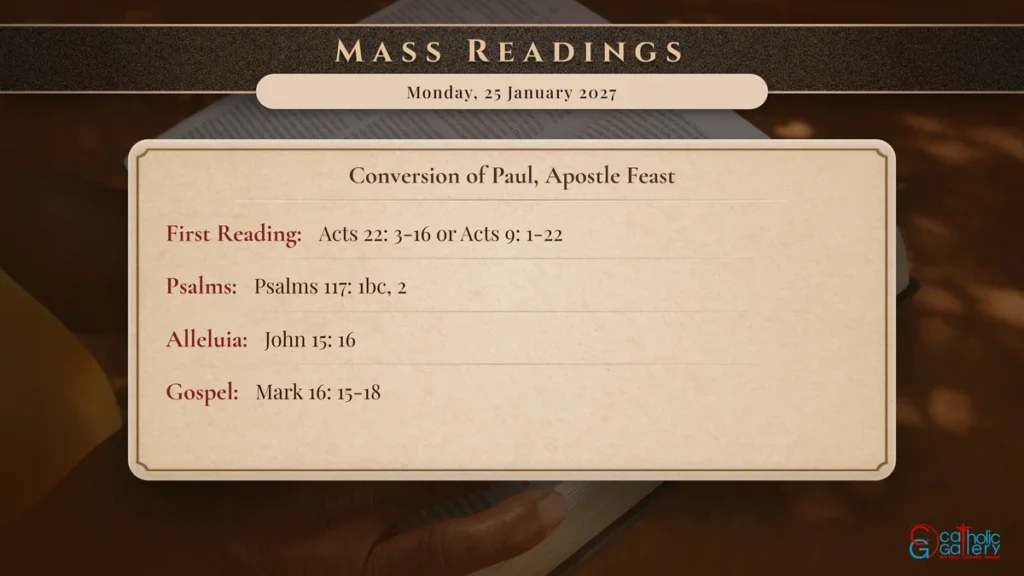 Daily Mass Readings Scripture Card – Monday, 25 January 2027