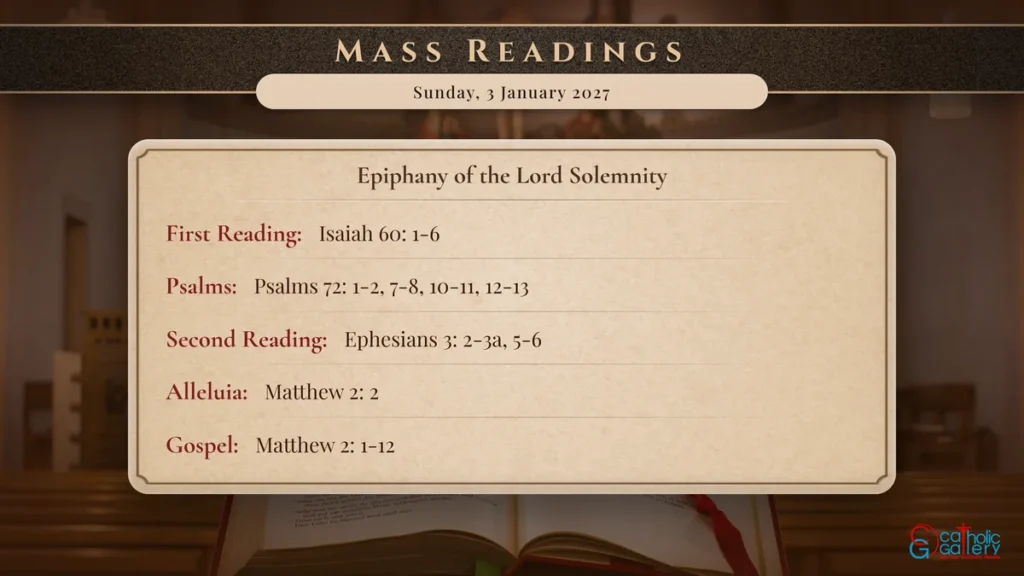 Daily Mass Readings Scripture Card – Sunday, 3 January 2027