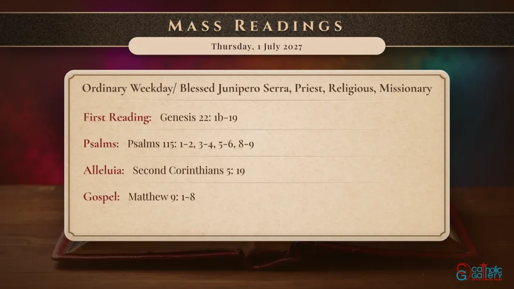 Daily Mass Readings Scripture Card – Thursday, 1 July 2027