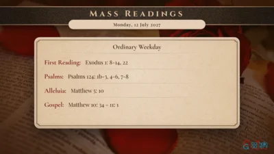 Daily Mass Readings – Monday, 12 July 2027