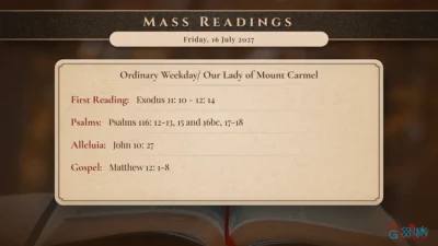 Daily Mass Readings – Friday, 16 July 2027