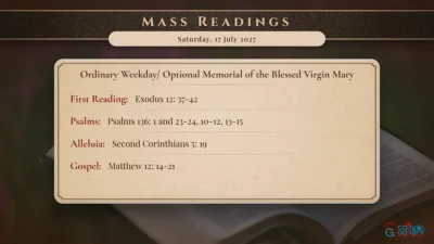 Daily Mass Readings – Saturday, 17 July 2027