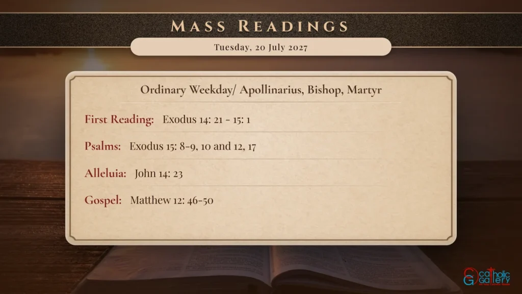 Daily Mass Readings Scripture Card – Tuesday, 20 July 2027