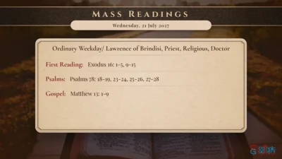 Daily Mass Readings – Wednesday, 21 July 2027