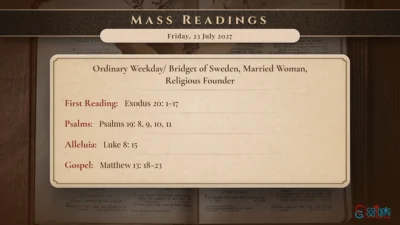 Daily Mass Readings – Friday, 23 July 2027