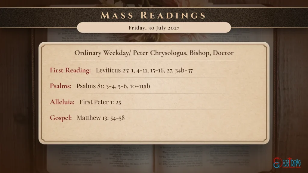 Daily Mass Readings Scripture Card – Friday, 30 July 2027