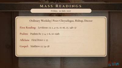 Daily Mass Readings – Friday, 30 July 2027