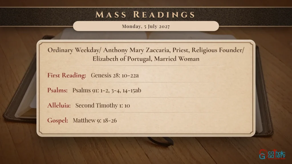 Daily Mass Readings Scripture Card – Monday, 5 July 2027