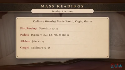 Daily Mass Readings – Tuesday, 6 July 2027