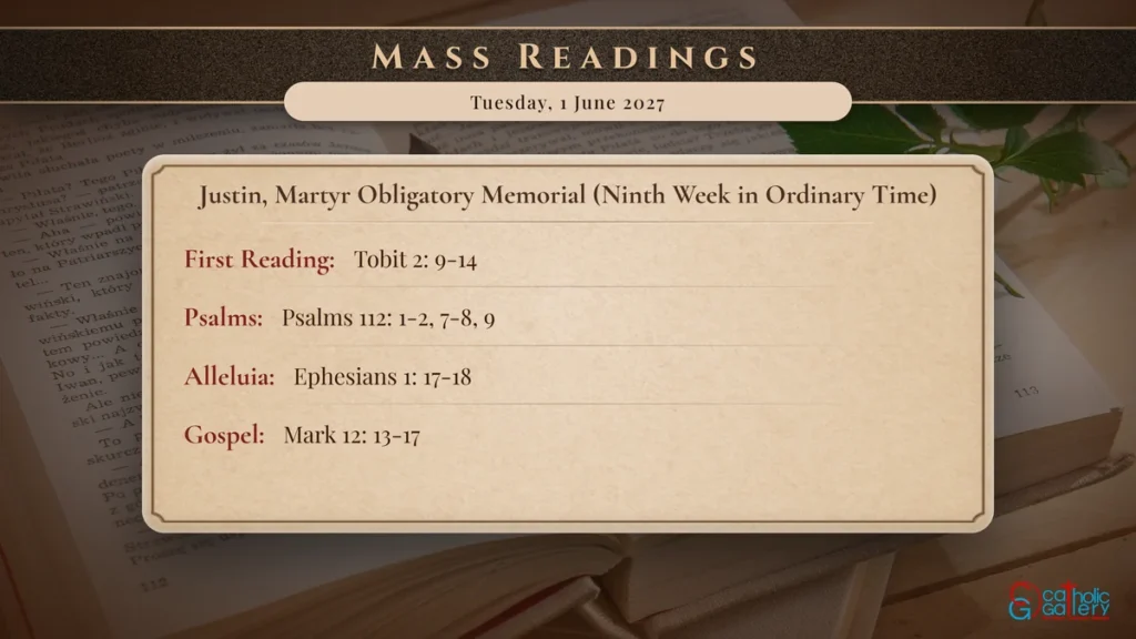 Daily Mass Readings Scripture Card – Tuesday, 1 June 2027