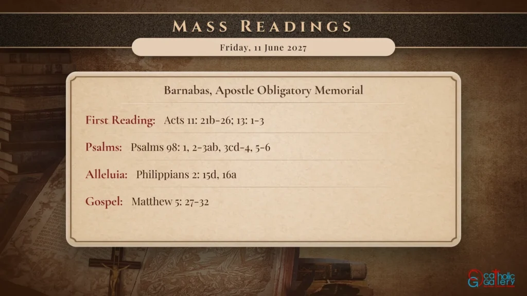Daily Mass Readings Scripture Card – Friday, 11 June 2027