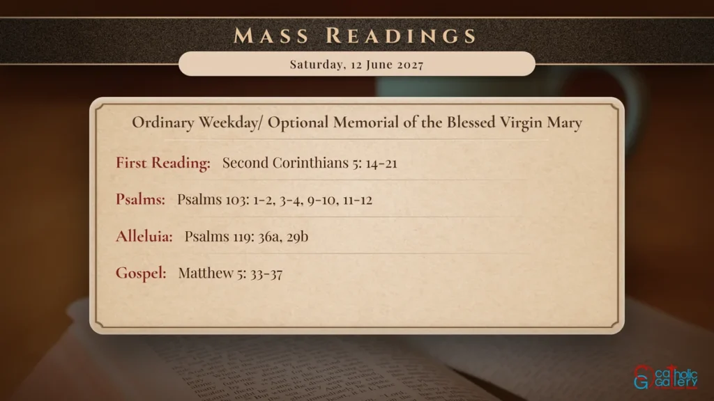Daily Mass Readings Scripture Card – Saturday, 12 June 2027