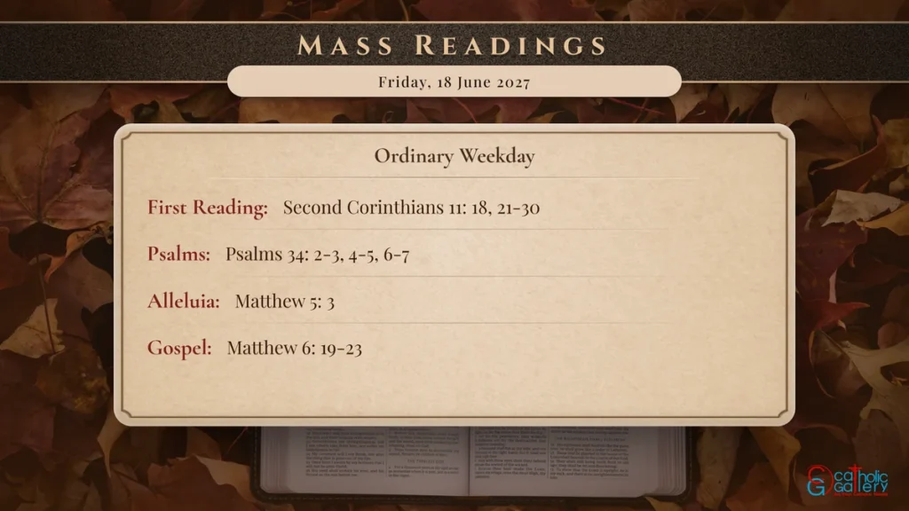 Daily Mass Readings Scripture Card – Friday, 18 June 2027