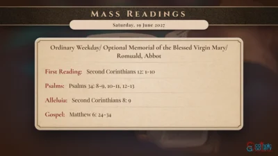 Daily Mass Readings – Saturday, 19 June 2027