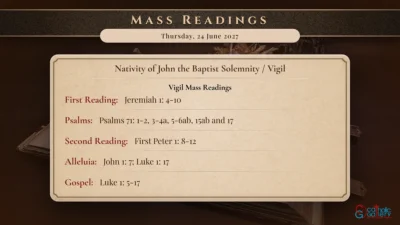 Daily Mass Readings – Thursday, 24 June 2027