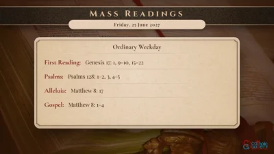 Daily Mass Readings – Friday, 25 June 2027