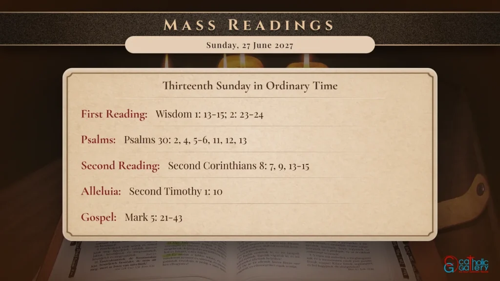 Daily Mass Readings Scripture Card – Sunday, 27 June 2027
