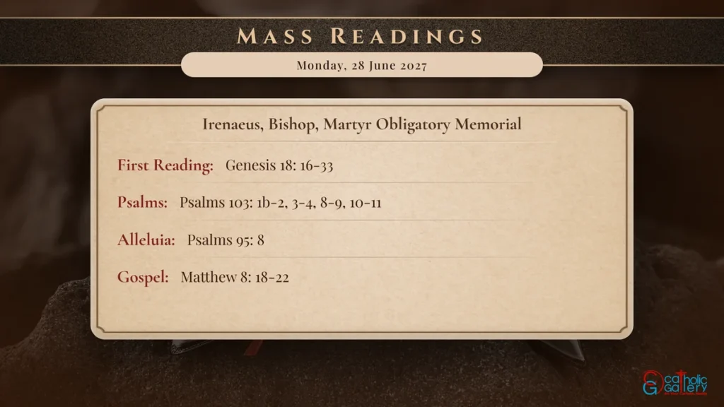 Daily Mass Readings Scripture Card – Monday, 28 June 2027