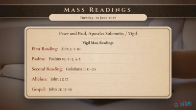 Daily Mass Readings – Tuesday, 29 June 2027