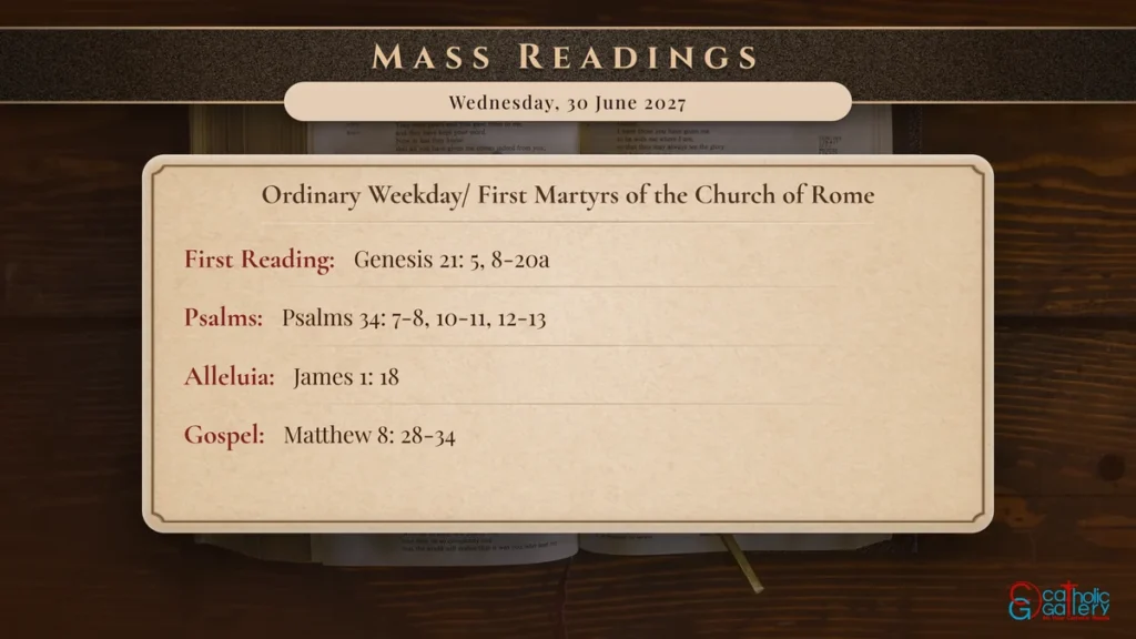 Daily Mass Readings Scripture Card – Wednesday, 30 June 2027