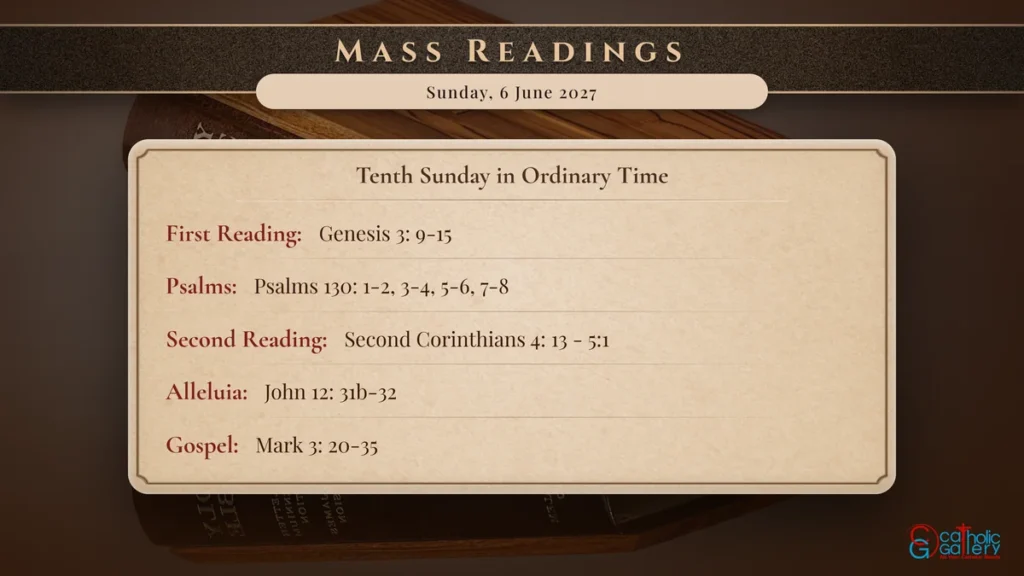 Daily Mass Readings Scripture Card – Sunday, 6 June 2027