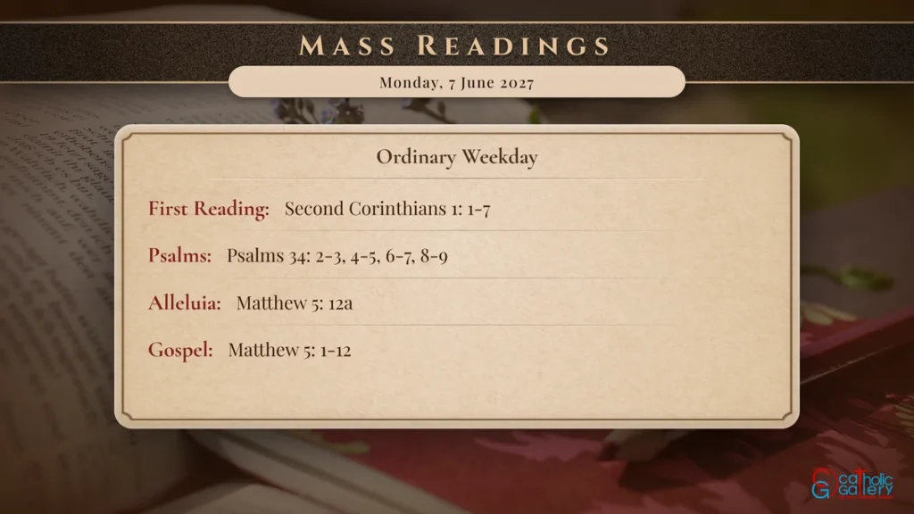 Daily Mass Readings Scripture Card – Monday, 7 June 2027