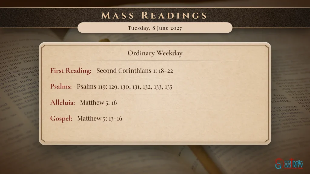 Daily Mass Readings Scripture Card – Tuesday, 8 June 2027