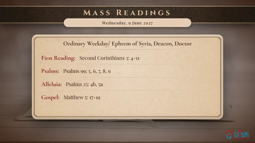 Daily Mass Readings Scripture Card – Wednesday, 9 June 2027
