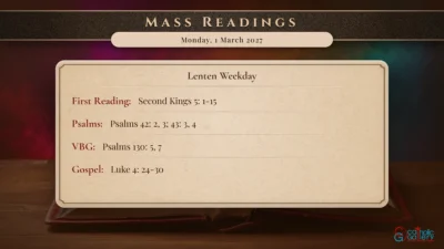 Daily Mass Readings – Monday, 1 March 2027