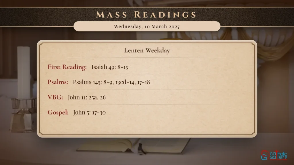 Daily Mass Readings Scripture Card – Wednesday, 10 March 2027