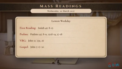 Daily Mass Readings – Wednesday, 10 March 2027