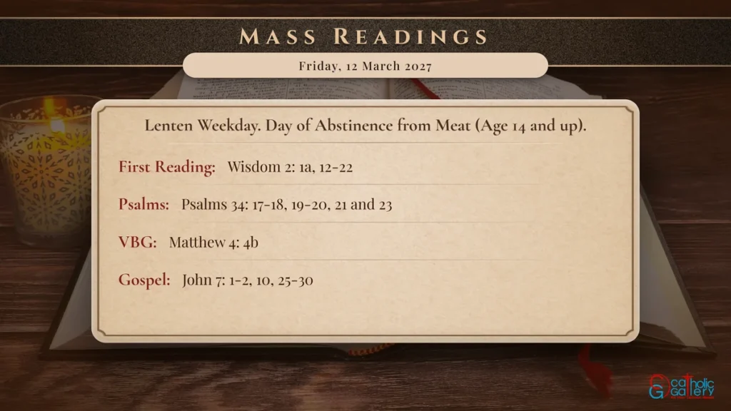 Daily Mass Readings Scripture Card – Friday, 12 March 2027