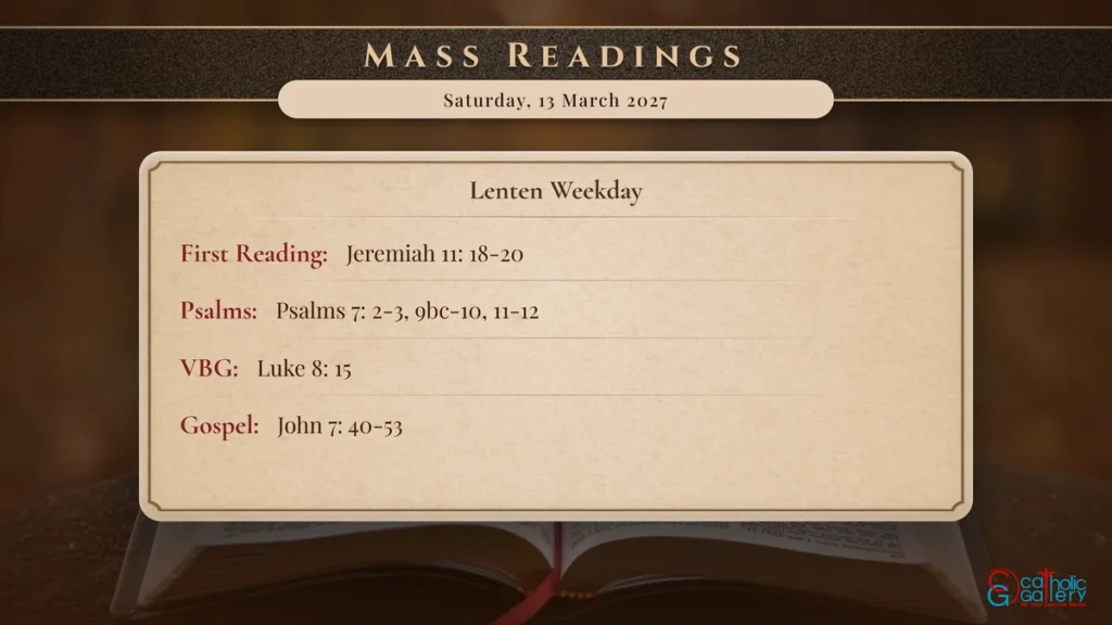 Daily Mass Readings Scripture Card – Saturday, 13 March 2027