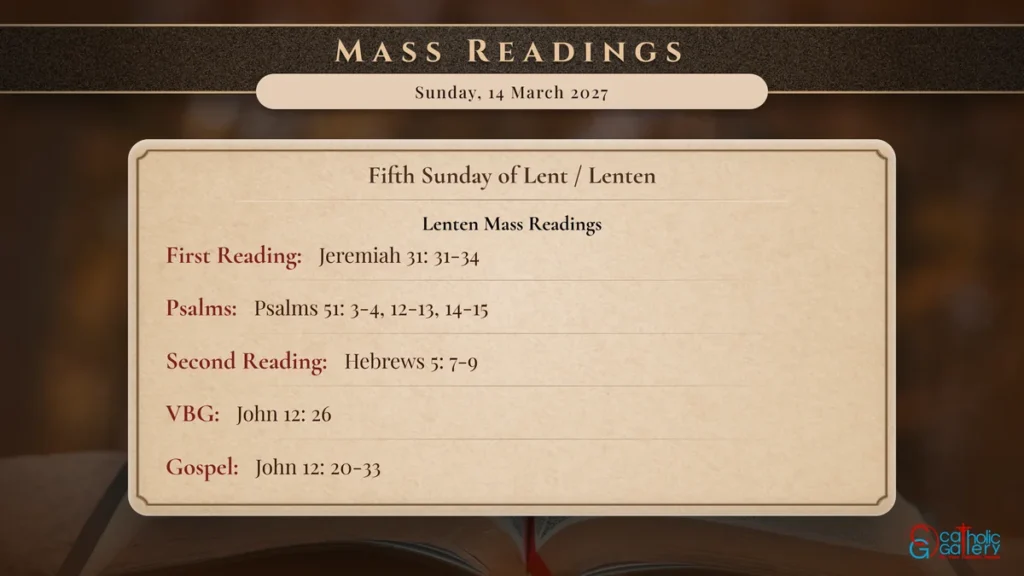 Daily Mass Readings Scripture Card – Sunday, 14 March 2027