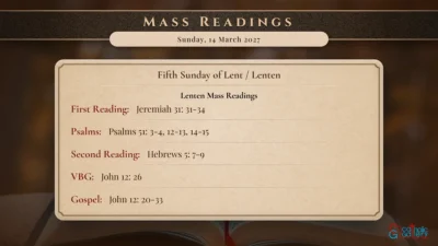 Daily Mass Readings – Sunday, 14 March 2027