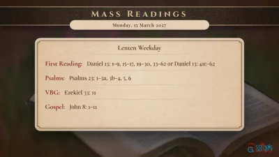 Daily Mass Readings – Monday, 15 March 2027