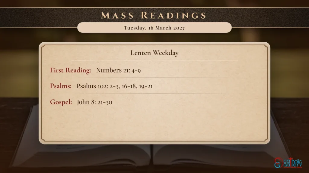 Daily Mass Readings Scripture Card – Tuesday, 16 March 2027