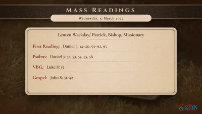 Daily Mass Readings – Wednesday, 17 March 2027