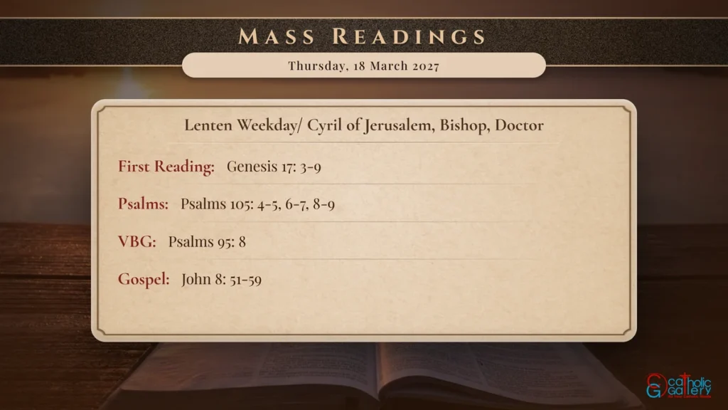 Daily Mass Readings Scripture Card – Thursday, 18 March 2027
