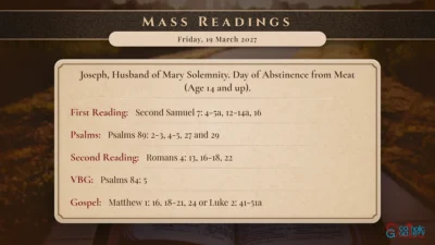 Daily Mass Readings – Friday, 19 March 2027