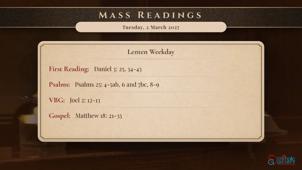 Daily Mass Readings Scripture Card – Tuesday, 2 March 2027