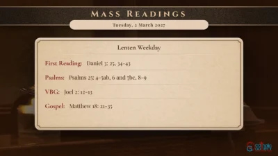 Daily Mass Readings – Tuesday, 2 March 2027