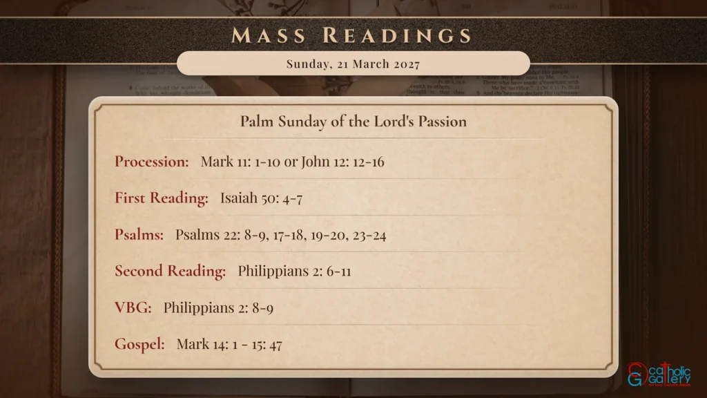 Daily Mass Readings Scripture Card – Sunday, 21 March 2027